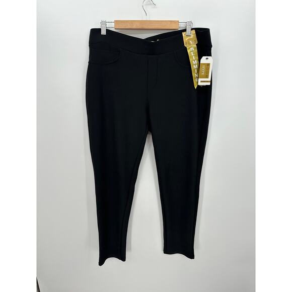 Hype Womens Black Slimming Scuba Leggings Size 3X NWT High Waisted Pockets - Picture 1 of 9